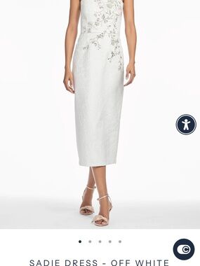 Sachin + Babi Off-White Embroidered Midi Skirt